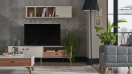 Mayer TV Stand Upper Module - Cracked White