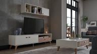 Mayer TV Stand Upper Module - Cracked White