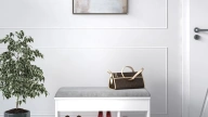Pera Cushioned Shoe Cabinet White