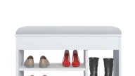 Pera Cushioned Shoe Cabinet White