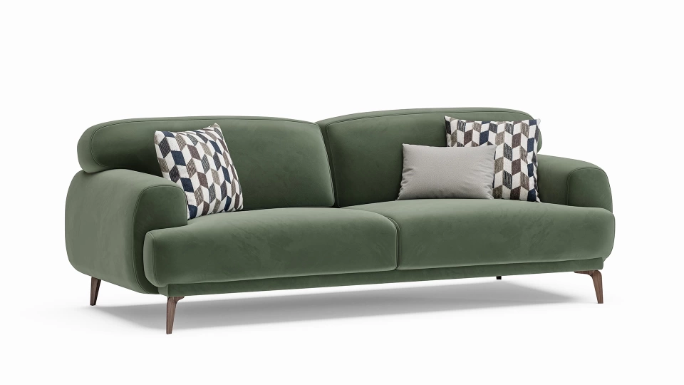 Curved Three-Seater Sofa