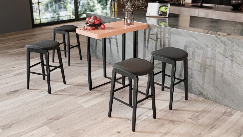 Caren Black Bar Stool