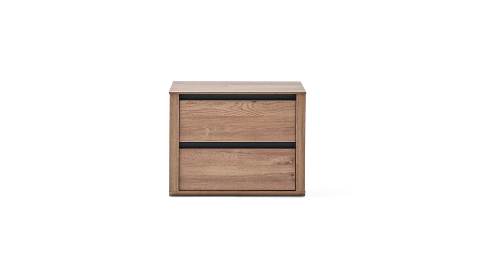 Solid Bedside Table - 2 Drawer