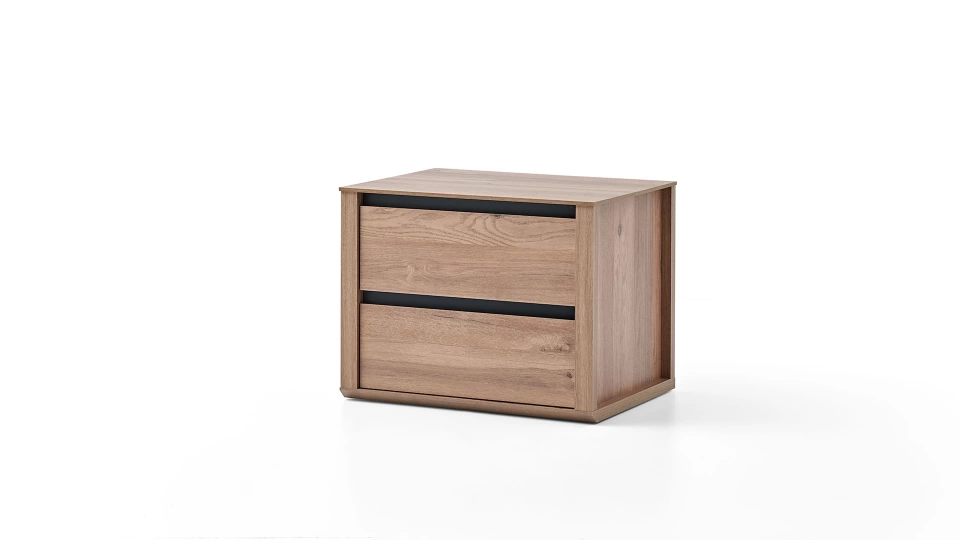 Solid Bedside Table - 2 Drawer