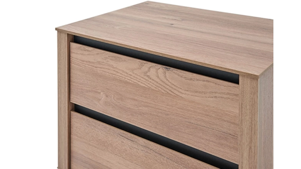 Solid Bedside Table - 2 Drawer