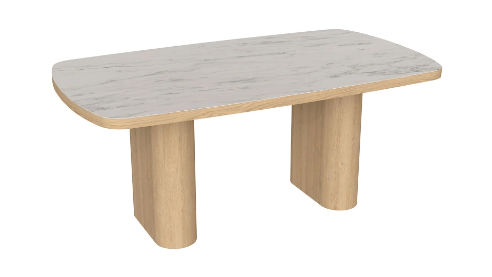 Legna Sabit Yemek Masası - Mermer Desenli - 180x100 cm