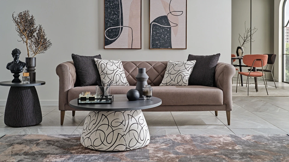 Arch Coffee Table - Upholstered