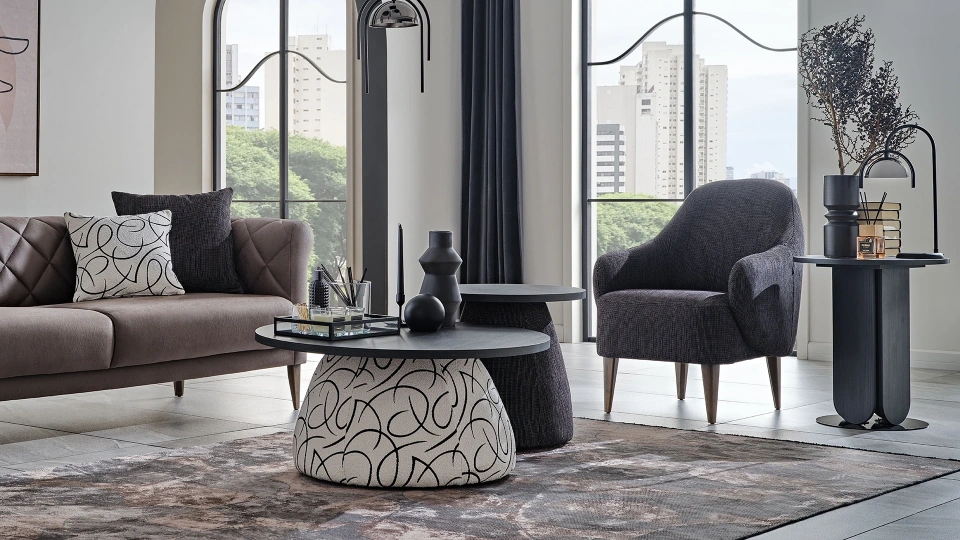 Arch Coffee Table - Upholstered