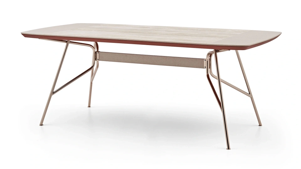 Brita Sabit Yemek Masası - Metal Ayak - 200 cm