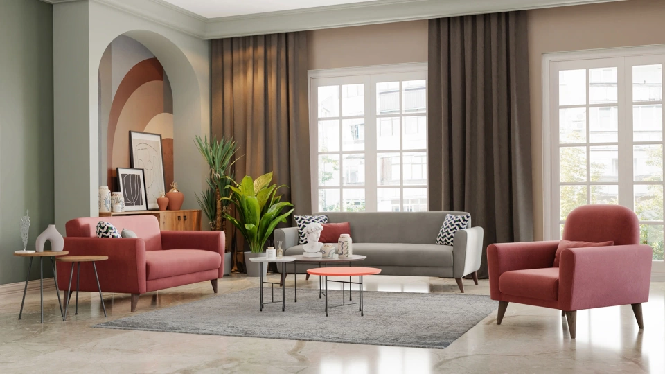 Mona Line Triple Sofa