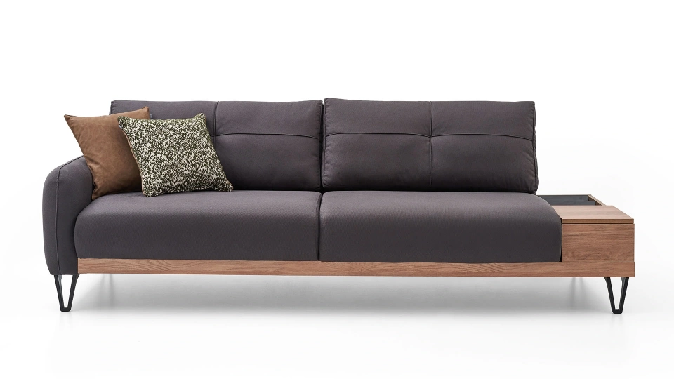 Solid Three-Seater Sofa with Coffee Table