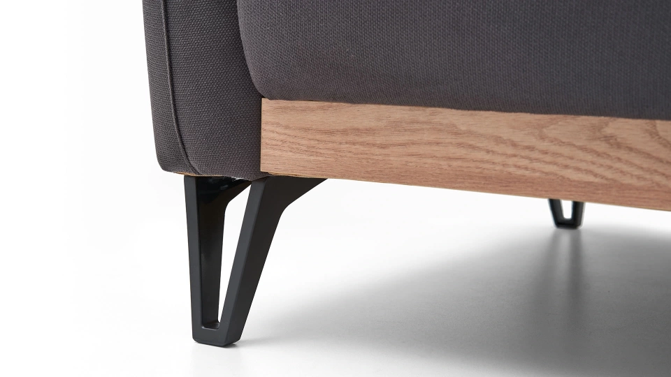 Solid Three-Seater Sofa with Coffee Table