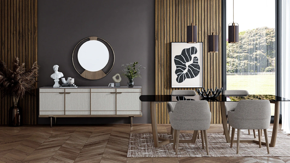 Gift Yemek Masası - Camlı - 240 cm