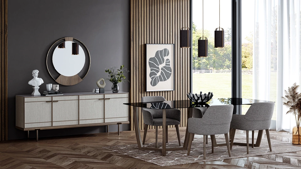 Gift Yemek Masası - Camlı - 240 cm
