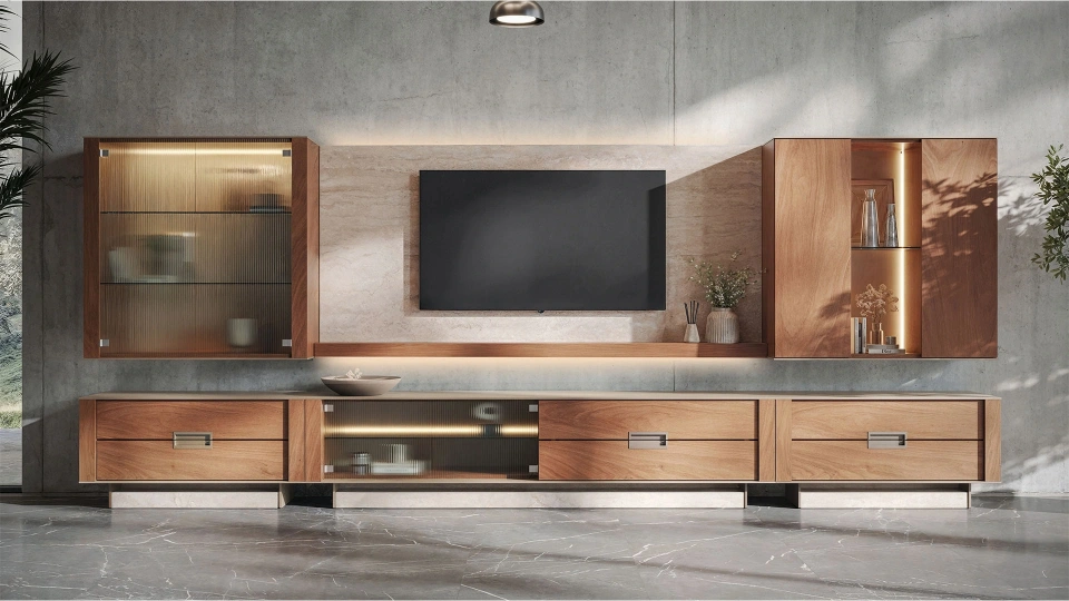 Moderna Tv Ünitesi Üst Modül - Camlı