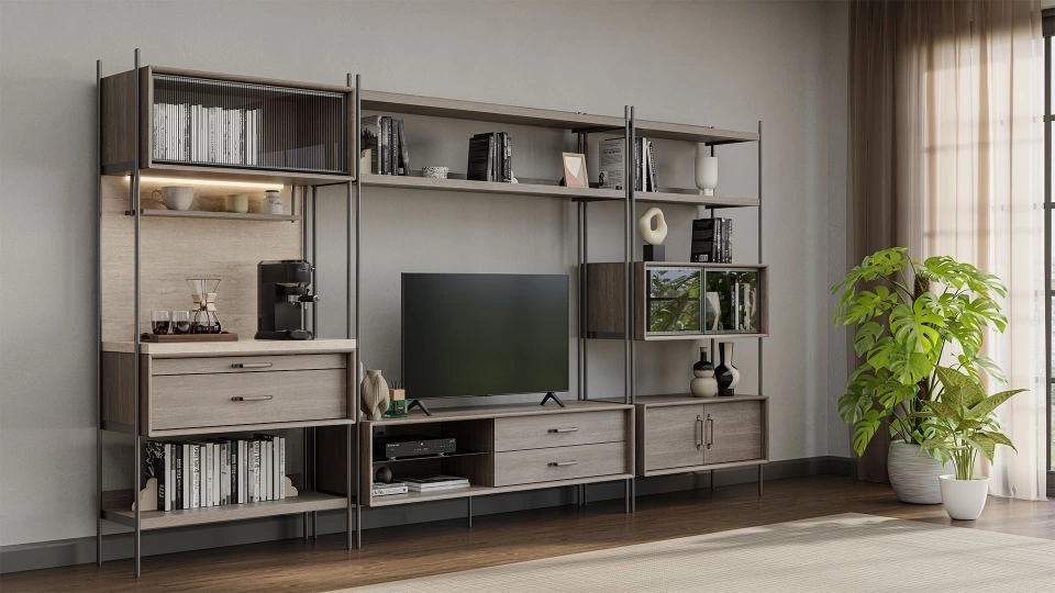 Calista Tv Ünitesi Kütüphane Kapaklı Modül