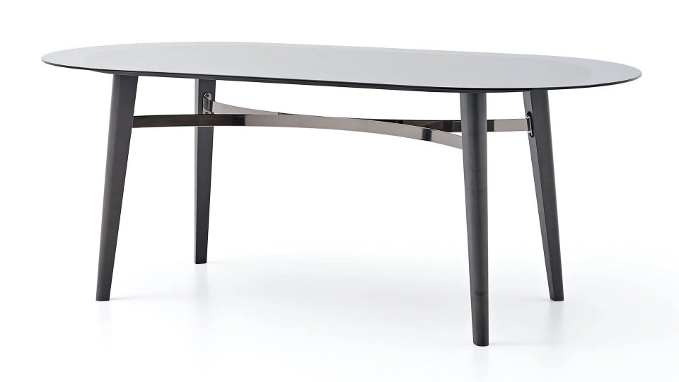 Arch Fixed Dining Table - Glass Top