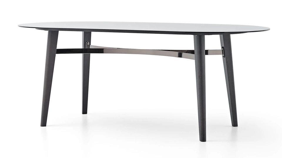 Arch Fixed Dining Table - Glass Top