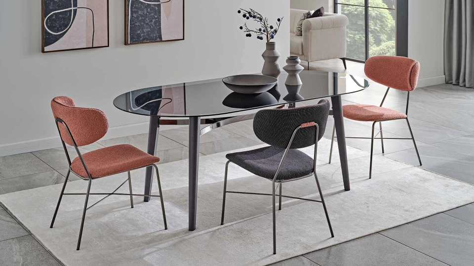 Arch Fixed Dining Table - Glass Top