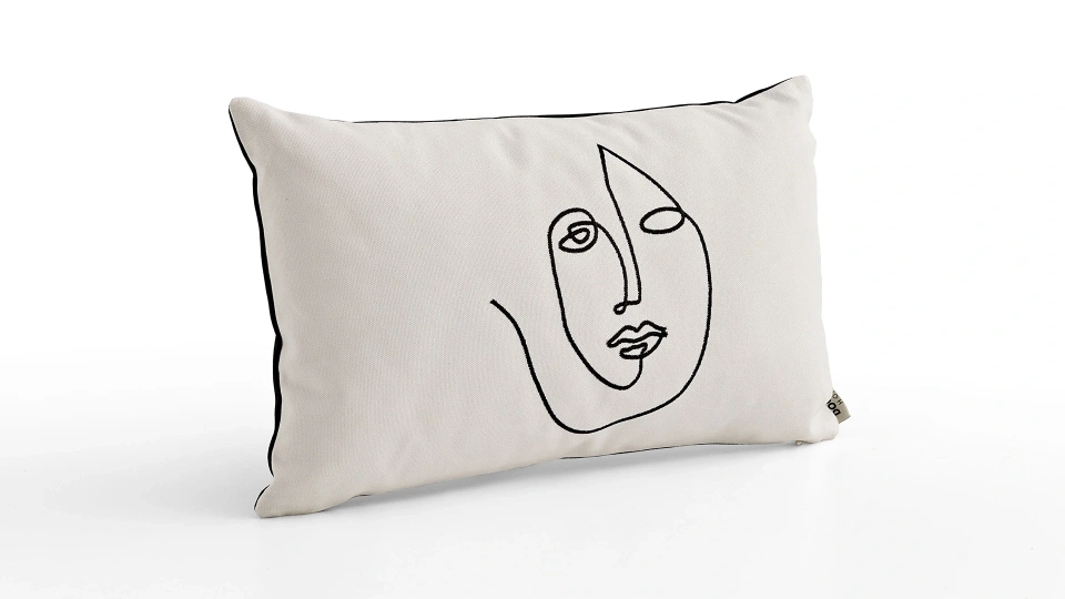 Embroidered Face Pillow