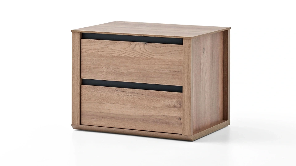 Solid Bedside Table - 2 Drawer