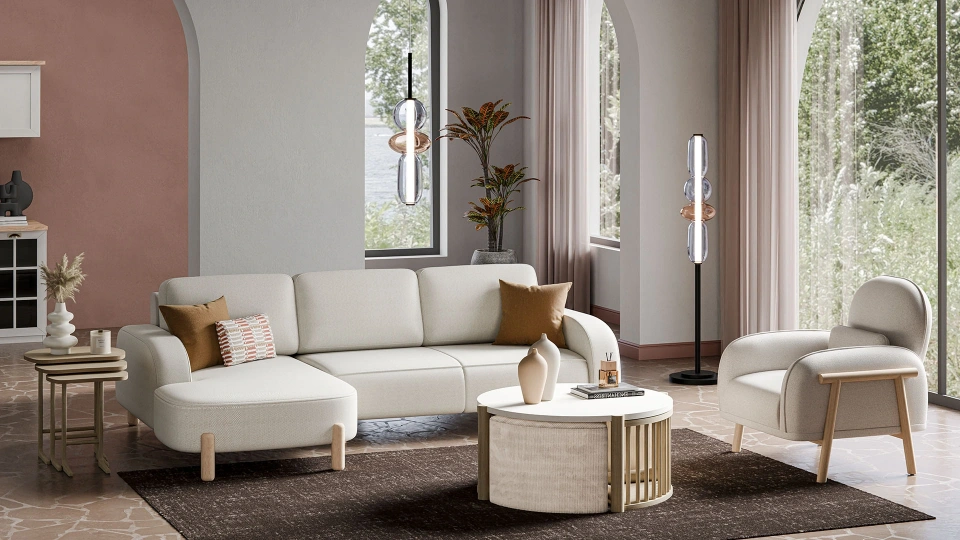 Parvi Bed Ottoman Corner Set