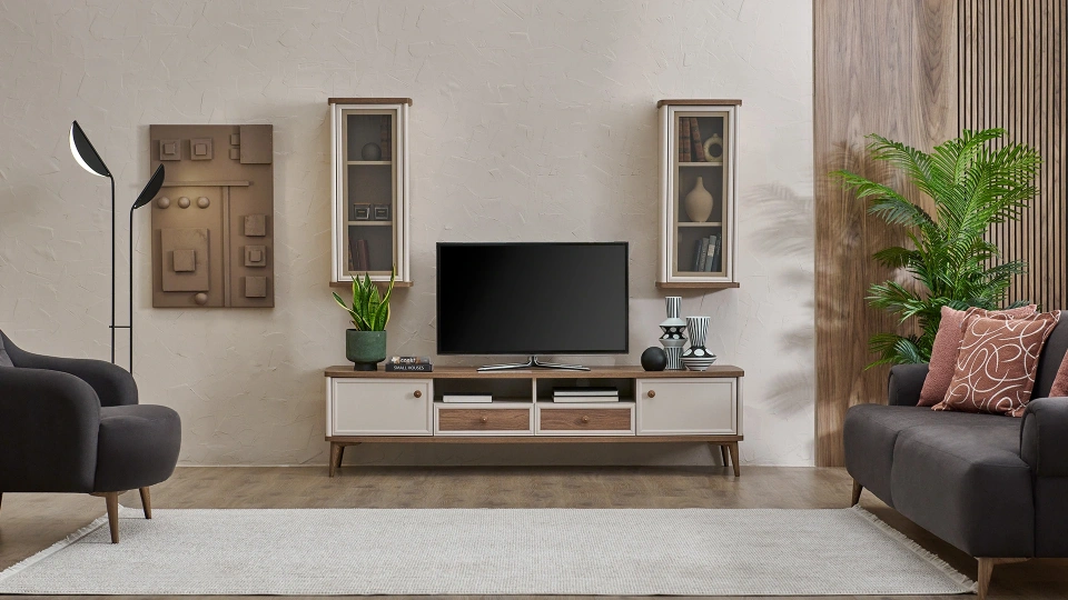 Margo Tv Ünitesi Üst Modül - Camlı