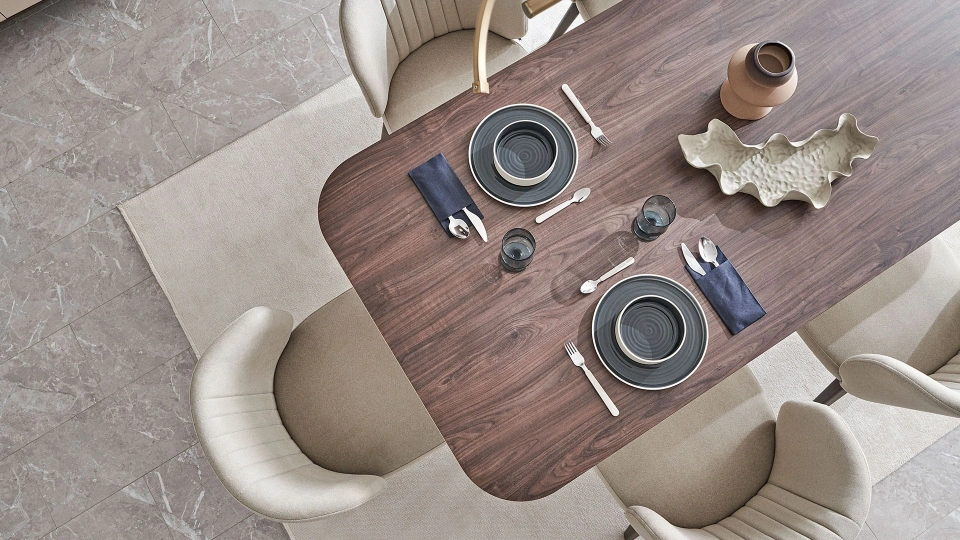 Bend Fixed Dining Table