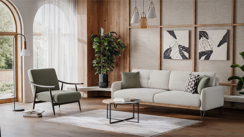 Solid Üçlü Koltuk