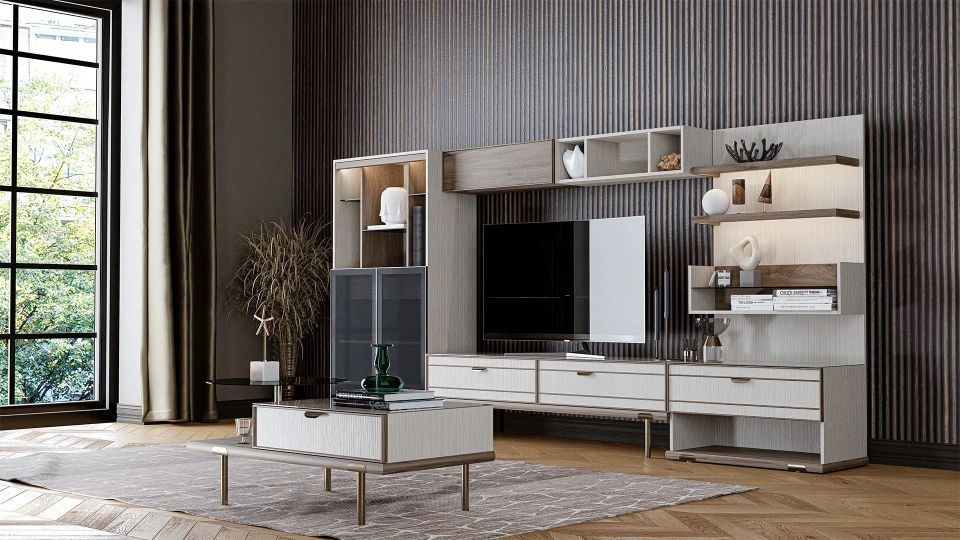 Gift Tv Ünitesi Üst Modül - Açık Raflı