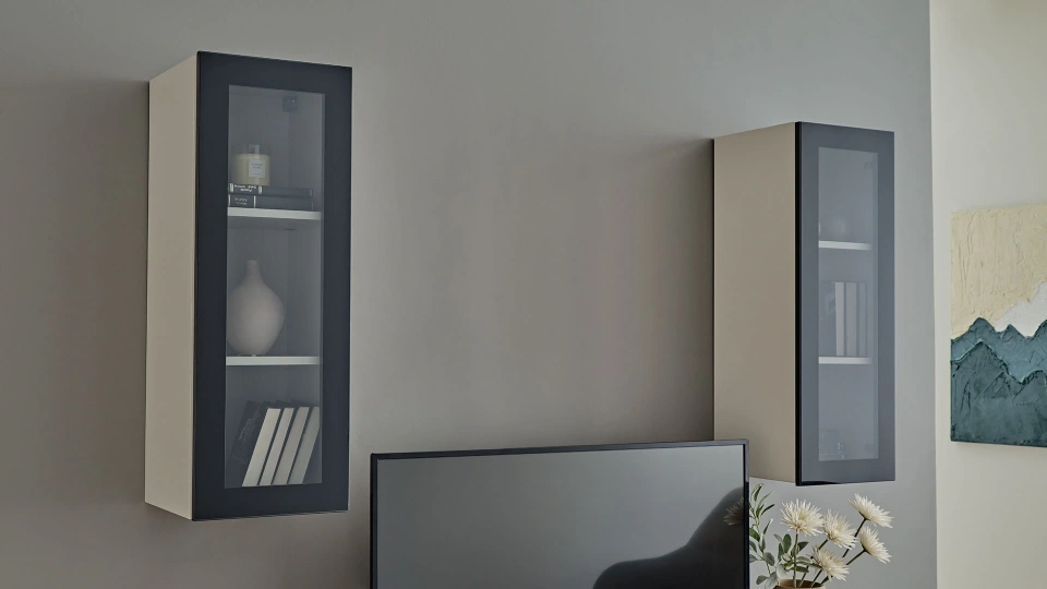 Trento TV Unit Upper Side Module - Glass Door