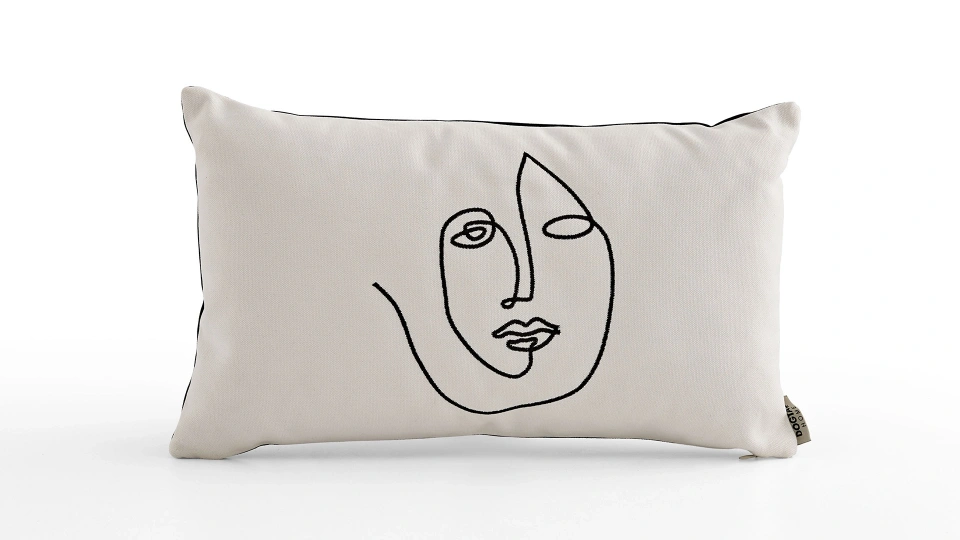 Embroidered Face Pillow