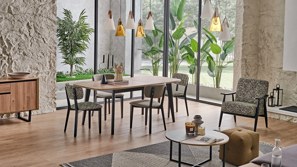 Solid Extendable Dining Table - 160 cm