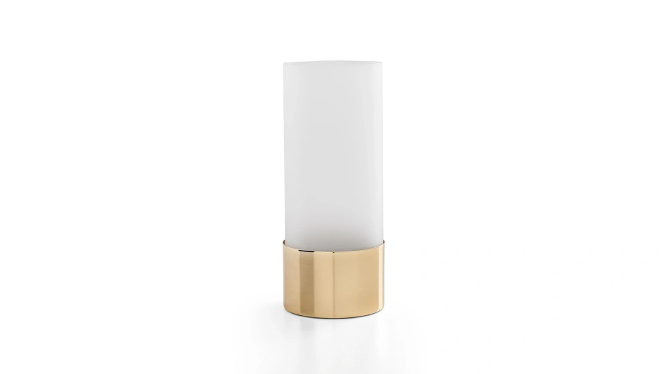 Frosted Glass Matte Gold Large Vase