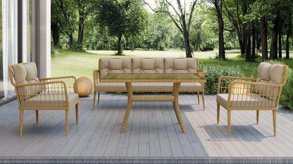 Doğtaş Garden Pelago 3+1+1+Coffee Table Midi Set