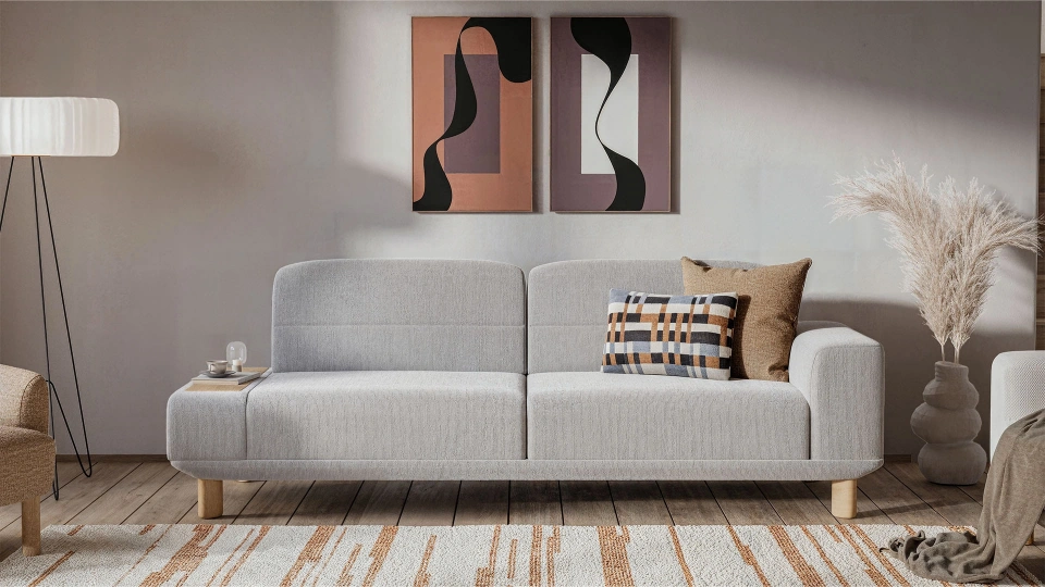 Noralis Three-Seater Sofa Bed with Left Side Table