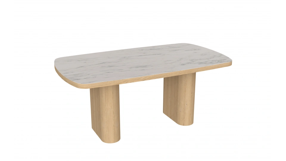 Legna Sabit Yemek Masası - Mermer Desenli - 180x100 cm