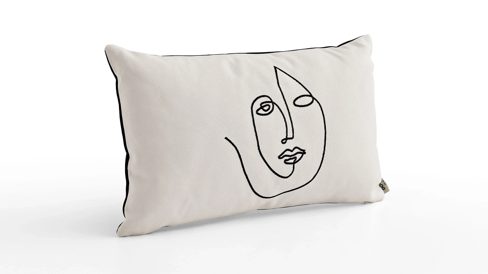 Embroidered Face Pillow