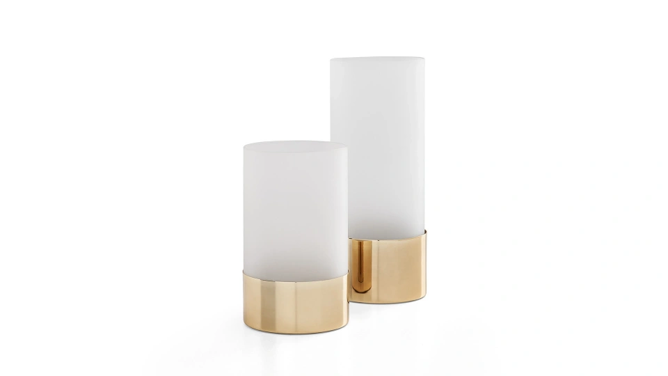 Frosted Glass Matte Gold Large Vase