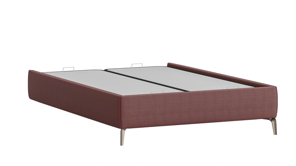 Milena Upholstered Bed Base - 160 cm - Headboardless - Purple