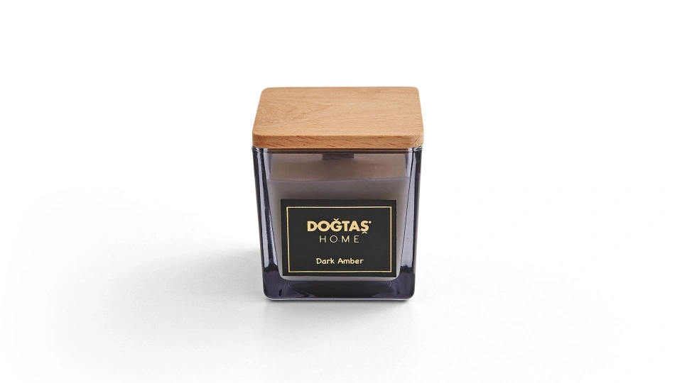 Dark Amber Wooden Lid Candle