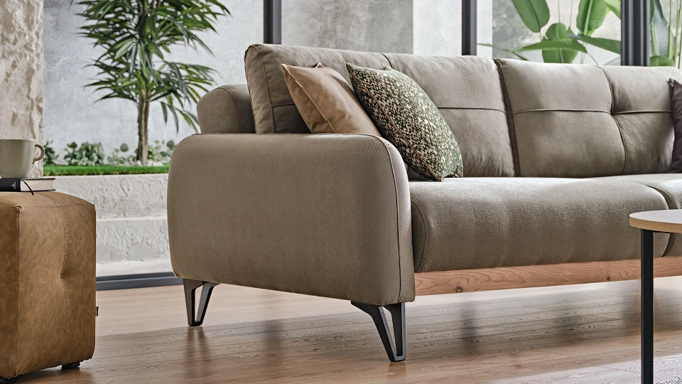 Solid Three-Seater Sofa
