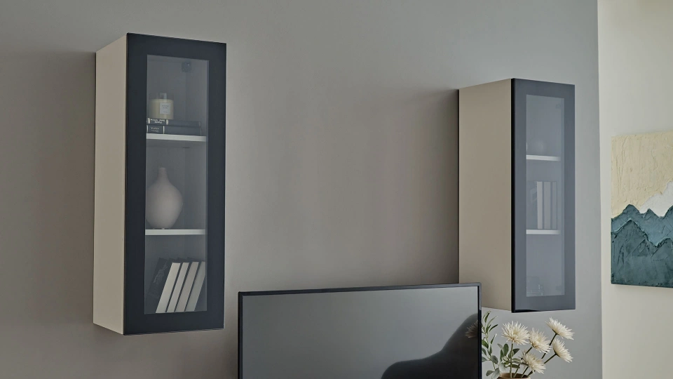 Trento TV Unit Upper Side Module - Glass Door
