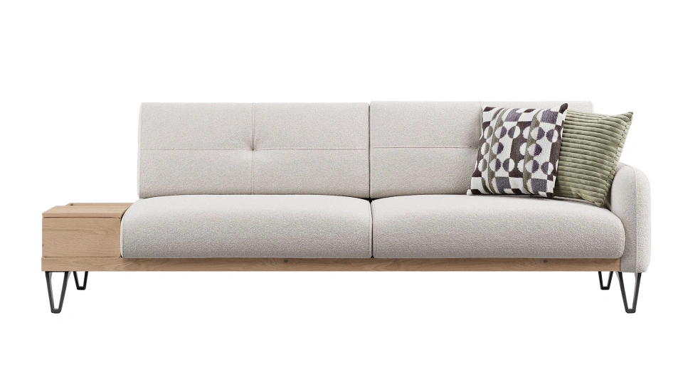 Solid 3-Seater Sofa