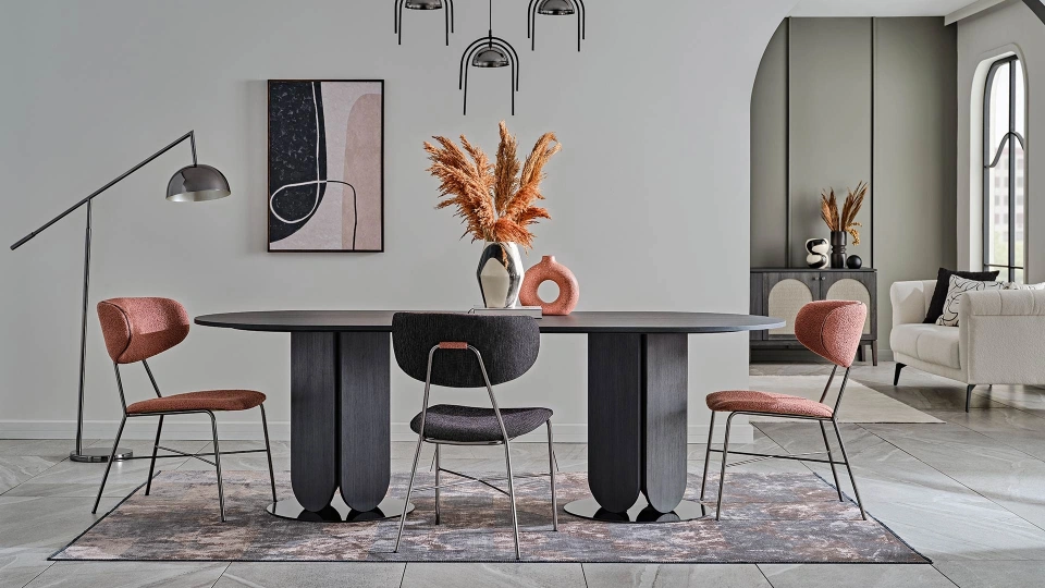 Arch Fixed Large Dining Table - 240 cm