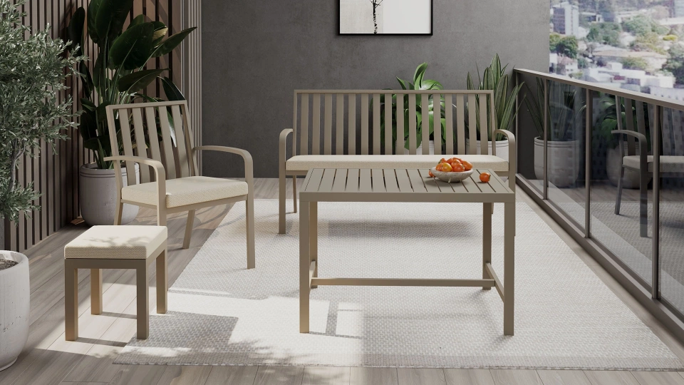 Doğtaş Garden Edena 2+1+1+Pouf+Coffee Table