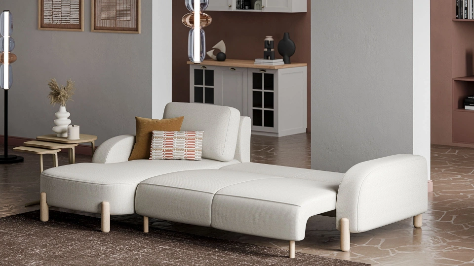 Parvi Corner Sofa Bed Set with Storage