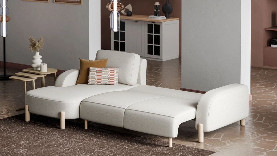 Parvi Corner Sofa Bed Set with Storage