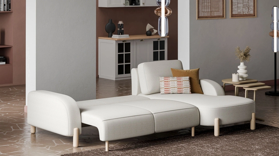 Parvi Corner Sofa Bed Set with Storage