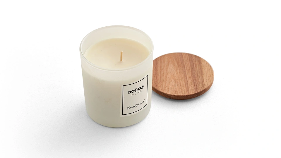 Doğtaş Home Dark Wood Ahşap Kapaklı Mum